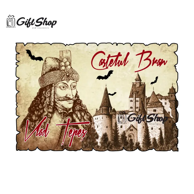 Castelul bran, romania, magnet frigider  mgs070v